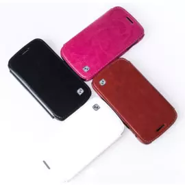Чехол-книжка Hoco Crystal Series для Samsung Galaxy Note 3 натуральная кожа (Rose Red)