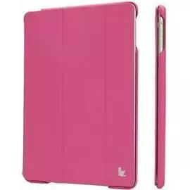 Чехол-книжка JisonCase для Apple iPad Air 2 искусственная кожа с подставкой (розовая фуксия)