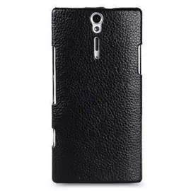 Чехол-книжка Melkco Leather Case для Sony Xperia U ST25i натуральная кожа (черный)