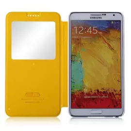 Чехол-книжка Momax S View Flip Cover для Samsung Galaxy Note 3 искусственная кожа (желтый)
