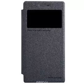 Чехол-книжка Nillkin Sparkle Series для Huawei Ascend G6 пластик-полиуретан (черный)