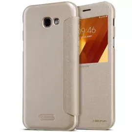 Чехол-книжка Nillkin Sparkle Series для Samsung Galaxy A3 (2017) SM-A320 пластик-полиуретан (золото)
