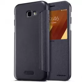 Чехол-книжка Nillkin Sparkle Series для Samsung Galaxy A7 (2017) SM-A720 пластик-полиуретан (черный)