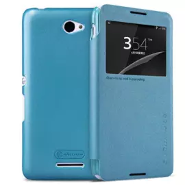 Чехол-книжка Nillkin Sparkle Series для Sony Xperia E4g / E4g Dual пластик-полиуретан (голубой)