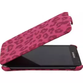 Чехол-книжка Nuoku для Samsung Galaxy Note i9220/N7000 натуральная кожа (Leopard розовый)