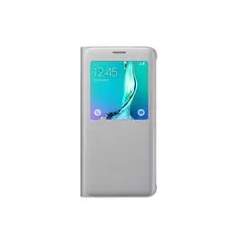 Чехол-книжка Samsung S-View Cover для Galaxy S6 Edge Plus пластик полиуретан (серебро)
