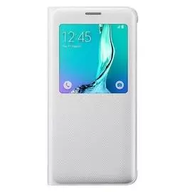 Чехол-книжка Samsung S-View Cover для Galaxy S6 Edge Plus пластик полиуретан (белый)