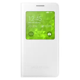 Чехол-книжка Samsung S-View Cover для Galaxy Alpha полиуретан, поликарбонат (белый)
