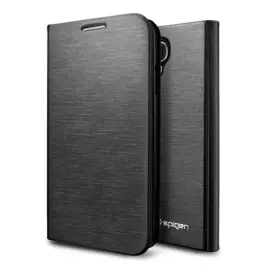Чехол-книжка Spigen Slim Wallet S SGP10279 для Samsung Galaxy S4 пластик, кожа (Черный металлик)