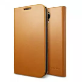Чехол-книжка Spigen Slim Wallet S SGP10282 для Samsung Galaxy S4 пластик, кожа (светло-коричневый)