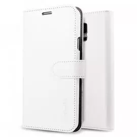 Чехол-книжка Spigen Wallet S SGP10820 для Samsung Galaxy S5 натуральная кожа, пластик (Белый)