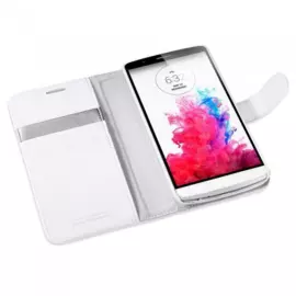 Чехол-книжка Spigen Wallet S (SGP10872) для LG G3 натуральная кожа (белый)