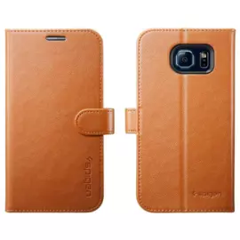 Чехол-книжка Spigen Wallet S SGP11350 для Samsung Galaxy S6 пластик, искусственная кожа (Brown)
