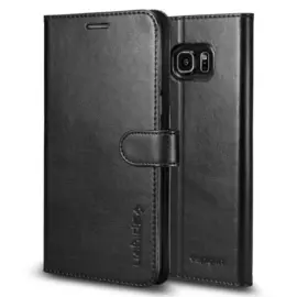 Чехол-книжка Spigen Wallet S SGP11707 для Samsung Galaxy S6 Edge Plus пластик, искожа (Black)