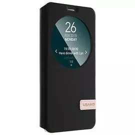 Чехол-книжка Usams для Asus Zenfone 2 (ZE500CL) натуральная кожа с окном (черный)