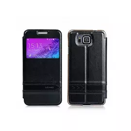 Чехол-книжка Usams для Samsung Galaxy Alpha G850F искусственная кожа/силикон (черный)