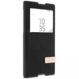 Чехол-книжка Usams Muge для Sony Xperia Z5 с умным окном натуральная кожа (black)
