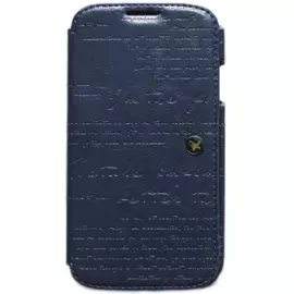 Чехол-книжка Zenus Lettering Diary для Samsung Galaxy S4 натуральная кожа (синий)