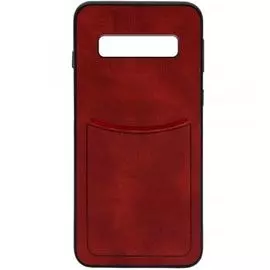 Чехол-накладка Creative Case для Samsung Galaxy S10e силикон/искусственная кожа (красный)