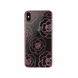 Чехол-накладка Devia Camellia Crystal Series Case для Apple iPhone X/Xs пластиковый (Rose Gold)