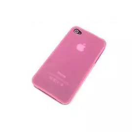 Чехол-накладка для Apple iPhone 4/4S силиконовый (прозрачно-розовый)
