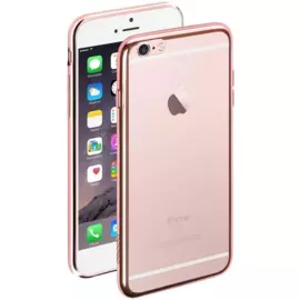 Чехол-накладка для Apple iPhone 6 Plus/6S Plus силиконовый прозрачный (рамка Rose Gold)