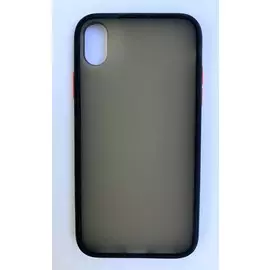 Чехол-накладка для Apple iPhone Xr с бампером пластик/силикон (прозрачно-черный/черный)