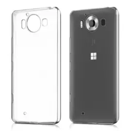 Чехол-накладка для Microsoft Lumia 950 силиконовый (прозрачно-черный)