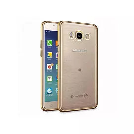 Чехол-накладка для Samsung Galaxy A5 (2016) SM-A510 силикон с ободком (золотой)