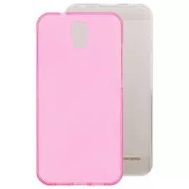 Чехол-накладка для Samsung Galaxy J1 (J100 / J110) силикон пластик (розовый/прозрачный)