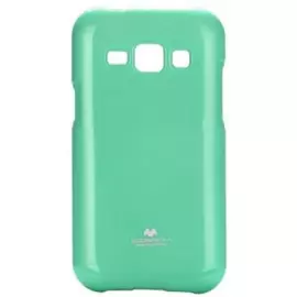 Чехол-накладка для Samsung Galaxy J1 (J100 / J110) силикон пластик (мятный/прозрачный)