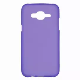 Чехол-накладка для Samsung Galaxy J7 SM-J700 силикон пластик (сиреневый/прозрачный)