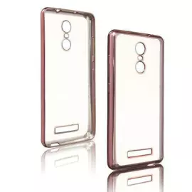 Чехол-накладка для Xiaomi Redmi 3 силикон с ободком (розовое-золото)