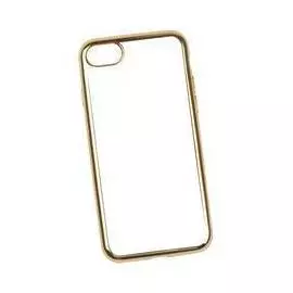 Чехол-накладка Double Color Series для Apple iPhone 7 Plus/8 Plus силиконовый прозрачный (рамка Gold)