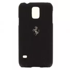 Чехол-накладка Ferrari FF-Collection Hard для Samsung Galaxy S5 (SM-G900) натуральная кожа (черный)