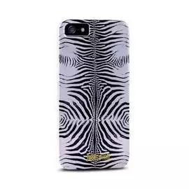 Чехол-накладка Just Cavalli Zebra для Apple iPhone SE/5S/5 (silver)
