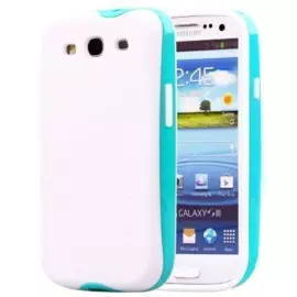 Чехол-накладка Neo Hybrid для Samsung Galaxy S3 пластиковый (белый с мятной вставкой)