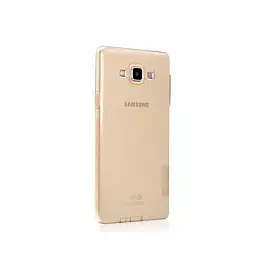 Чехол-накладка Nillkin Nature 0.6mm для Samsung Galaxy A7 (SM-A700) силиконовый (прозрачно-золотой)