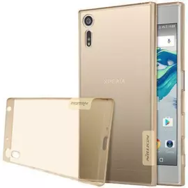 Чехол-накладка Nillkin Nature для Sony Xperia XZ / XZ Dual силиконовый (прозрачно-золотой)