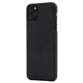 Чехол-накладка PITAKA MagCase для Apple iPhone 11 Pro Max карбоновый (кевлар) черно-серый в полоску