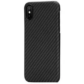Чехол-накладка PITAKA MagCase для iPhone X карбоновый (кевлар) черно-серый в полоску