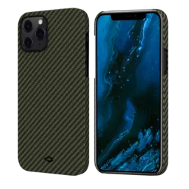 Чехол-накладка PITAKA MagEZ Case для Apple iPhone 12/12 Pro карбоновый (кевлар) черно-зеленый в полоску