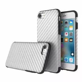 Чехол-накладка Rock Origin Series Textured для Apple iPhone 7/8/SE (2020) карбон/силикон (Silver)