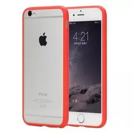 Чехол-накладка Rock Pure Series для Apple iPhone 6/6S резина-пластик (прозрачно-красный)