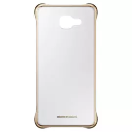 Чехол-накладка Samsung Clear Cover для Galaxy A5 (2016) пластик (прозрачный/золотой)