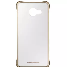 Чехол-накладка Samsung Clear Cover для Galaxy A3 (2016) пластик (прозрачный/золотой)