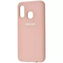Чехол-накладка Silicone Cover для Galaxy A40 силиконовый (пудровый)