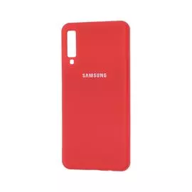 Чехол-накладка Silicone Cover для Galaxy A7 (2018) силиконовый (красный)