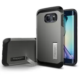 Чехол-накладка Spigen Tough Armor SGP11432 для Samsung Galaxy S6 Edge резина, пластик (Satin Silver)