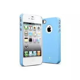 Чехол-накладка Spigen Ultra Thin Air SGP08383 для Apple iPhone 4/4S пластиковый (голубой)